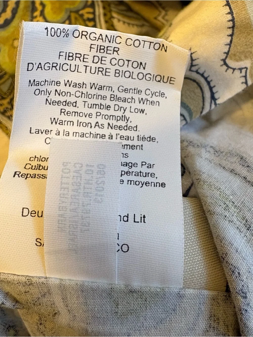 Pottery Barn Full Queen Duvet Cover Organic Cotton Charlie Paisley Green Blue